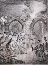 Oppositionen försöker spränga parlamentet, publicerad av Thomas McLean 1835 (etsning)