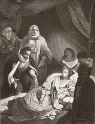 Drottning Elizabeths sista timmar (litho)