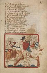 Arthur Mortally Wounded, illustration från "Romances in French Verse...", av Canon of Wace (Wace of Bayeux)
