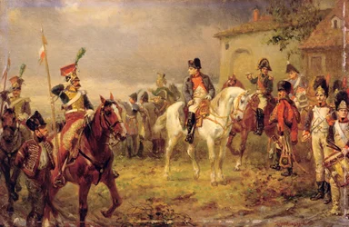 Nyheter från fronten (olja på panel)