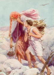 Abrahams lydnad (färg litho)
