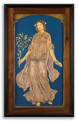 Flora (gipsrelief, färglagd och förgylld)