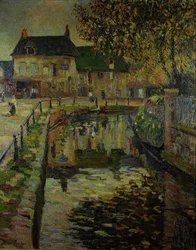 Kanal genom en by
