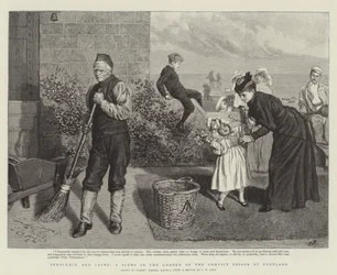 Innocence and Crime, en scen i trädgården av dömda fängelset i Portland