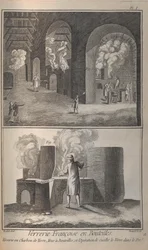 Glastillverkning. Ur Encyclopédie av Denis Diderot och Jean Le Rond dAlembert, 1751-1765.