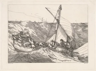 Båt i en storm på havet
