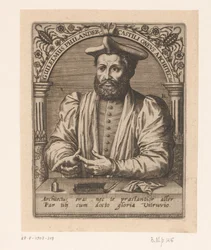 Porträtt av Guillaume Philandrier Guilelmus Philander Castili oneus architectus (titel på objekt) Porträttserie av forskare från 1400- och 1500-talet (serietitel)