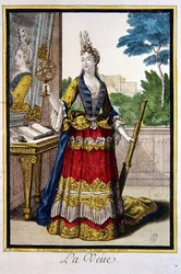 De fem sinnena: synen (färggravyr)