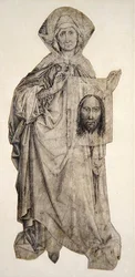 St. Veronica (penna, bläck och indisk bläck tvätt på veläng)