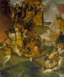 Intagandet av amiral Nils Ehrenskiöld i slaget vid Gangut, mitten av 1700-talet.