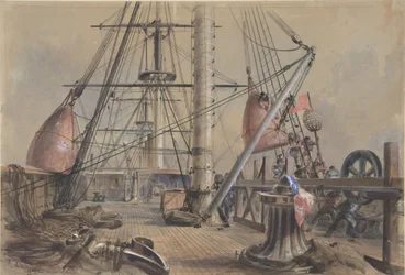 Getting Out One of the Great Booys: The Deck of the Great Eastern Looking From..., 1865-66.