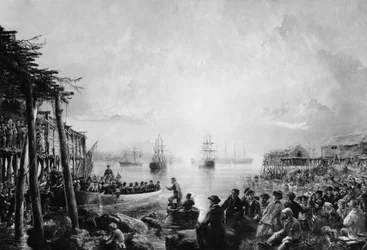 Landning på Newfoundland, ca. 1866.