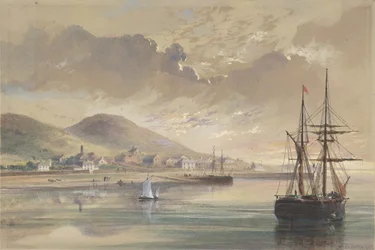 Valentia 1857-1858 vid tiden för läggningen av den tidigare kabeln, 1865.