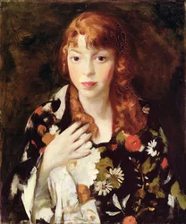 Edna Smith in a Japanese Wrap, ca 1915 (olja på duk)
