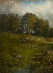 A Hillside Pasture, sent 1800-tidigt 1900-tal.