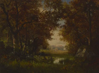 Scen i skogen Fontainebleau