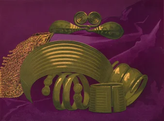 Guldprydnader från Suite and a Armband, 1863