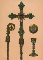 Föremål för kyrkligt bruk av E.C. Trioullier, Paris, 1893.