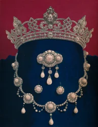 Parure of Diamonds and Pearls - The Gift of HRH Prince of Wales, 1863.