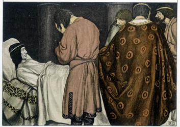 The Death of Tristan - i "" The Roman of Tristan and Iseult"", av Robert Engels
