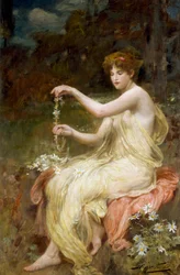 "Att göra Daisy-kedjor". Målning av Robert Fowler (1853-1926) Privat samling