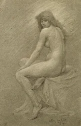 Studie för Lilith, ca 1900 (krita på papper)