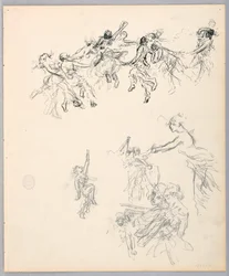 Teckning, Dansande figurer, 1882-83