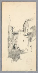 Teckning, gatuscen, 1882