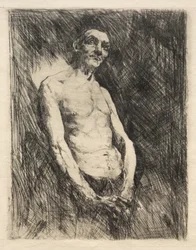Halvnaken figur av en man