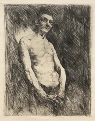 Halvnaken mansfigur, 1800-talet.