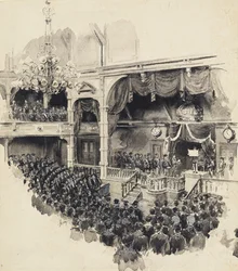 Invigningsscen för det japanska parlamentet, 1890
