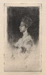 Profil chef för en japansk flicka, 1879.