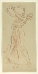 Studie för Girl with Tambourine, "Vintage Festival", Mendelssohn Glee Club, New York