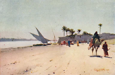 A Nile Village, c1880, 1904