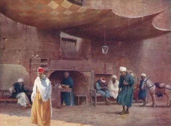 Ett arabiskt kafé, Kairo, c1880, 1904