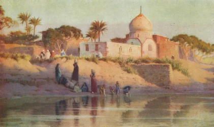 Byn Shinbab vid Nedre Nilen, c1880, 1904