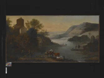Landskap med djur (olja på duk)
