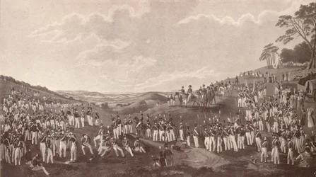 Hon. Artillerikompani samlat för bollträning vid Childs Hill, c1820-1870, 1909