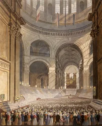akvarell - Jubileumsmöte för välgörenhetsorganisationen Children i St Pauls katedral