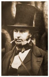 Porträtt av Isambard Kingdom Brunel av lanseringskedjorna av SS Great Eastern, 1857