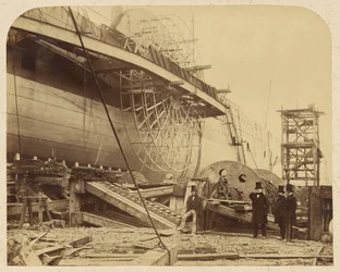 Ångfartyget "The Great Eastern" under byggnad i dockorna vid Millwall