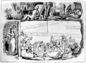 Kapital och arbete, illustration ur «Punch», 29 juli 1843