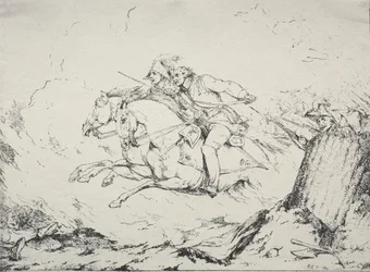 Exemplar av polyautografi: Cavalry Charge, 1803.