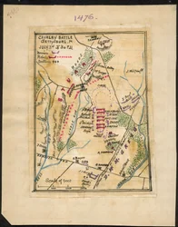 Kavalleristrid, Gettysburg, Pennsylvania 3 juli kl. 15.00-30.00 LOC gvhs01.vhs00150