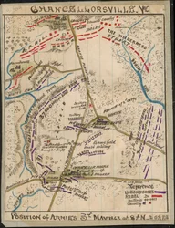 Chancellorsville, Va. Arméernas positioner den 3 maj 1863 kl. 08.00 till kl. 05.00-12.00 LOC gvhs01.vhs00136