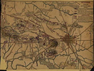 Gettysburg Tredje dagen. Truppernas position