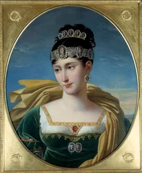 Porträtt av Pauline Bonaparte, prinsessan Borghese (1780 - 1825) syster till Napoleon I. Målning av Robert Lefevre (1755-1830)