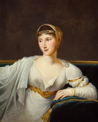 Porträtt av prinsessan Pauline Borghese, fru till general Leclerc (olja på duk)