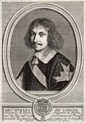 Hugues de Lionne (1611 - 1671), markis de Fresnes, Lord of Berny, var en diplomat och statsminister under Ludvig XIV. Gravyr av Robert Nanteuil. Privat samling.