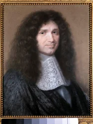Porträtt av Jean Baptiste (Jean-Baptiste) Colbert (1619-1683), finansintendent för Ludvig XIV Pastellmålning av Robert Nanteuil (1623-1678) 1676 Sön. 0,52x0,44m. Chantilly, Conde museum - Porträtt av Jean Baptiste (Jean-Baptiste) Colbert (1619-1683), M